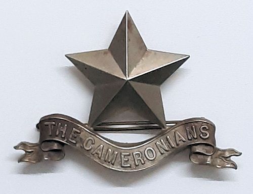 The Cameronians Pipers Cap Badge