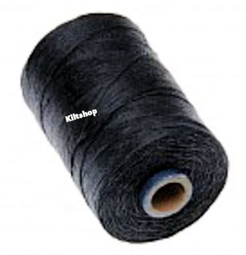 Black Bagpipe Hemp, waxed.